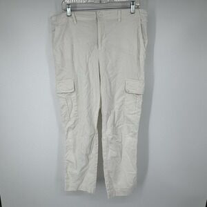 Sanctuary Linen Blend Cargo Pants Womens 30 Ivory Utility Coastal Bohemian Beach